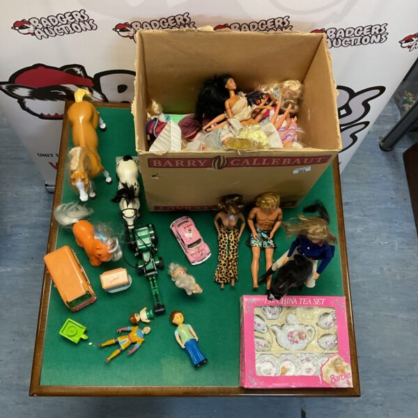 Vintage Barbie and My Little Pony doll lot with china set.