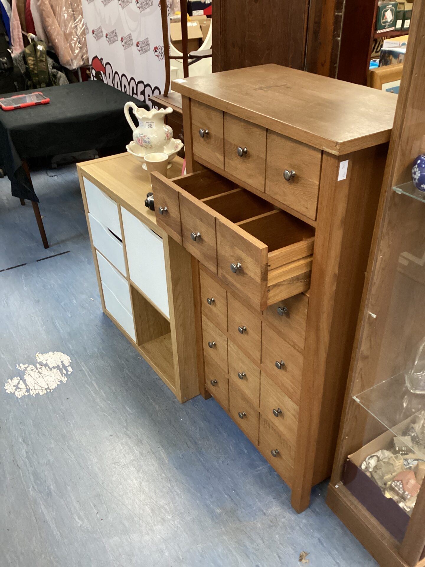 261 Tall Six Drawer Wood unit H 48”x W26”xD14”