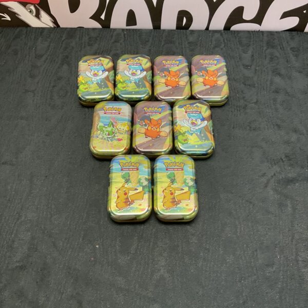 Empty Pokemon tins lot for collectors and storage.