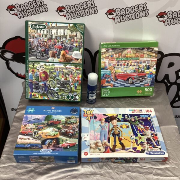 Toy Story jigsaw puzzle lot with glue included.