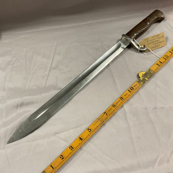 WWI German butcher bayonet by Weyersberg, showing full blade.