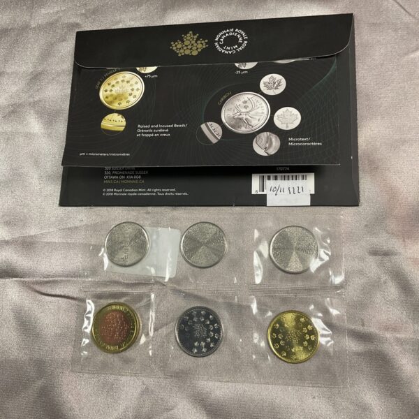 Royal Canadian Mint test token set with descriptive card.