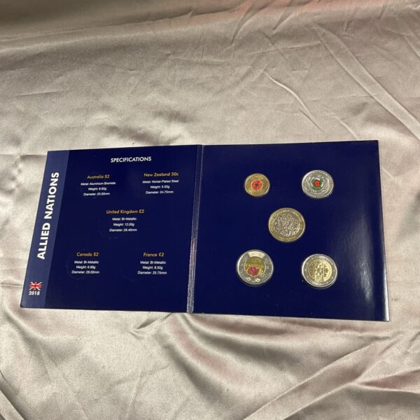 Front view of the 2018 Allied Nations commemorative coin set.