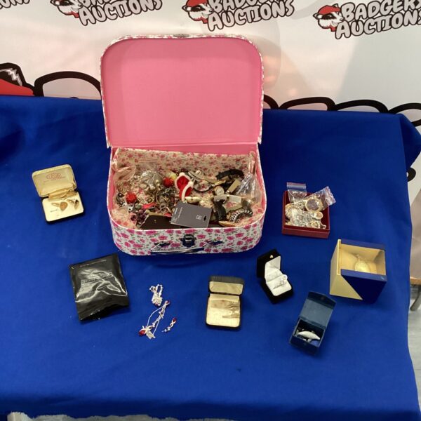 Costume jewellery lot presented in a decorative box.