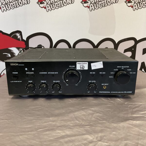 Black Denon DN-A300M integrated amplifier with control knobs.