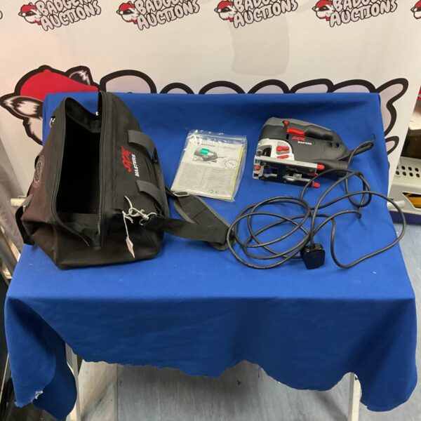 Skil jigsaw with carrying bag, a portable power tool for cutting.