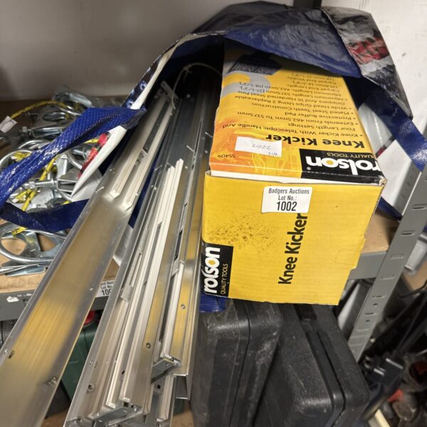 Rolson knee kicker tool with drawer sliders for carpet fitting.