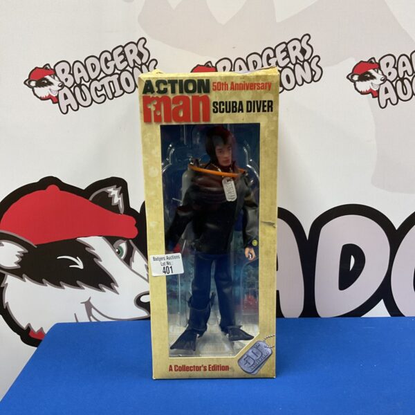 Vintage Action Man 50th Anniversary scuba diver figure for collectors.