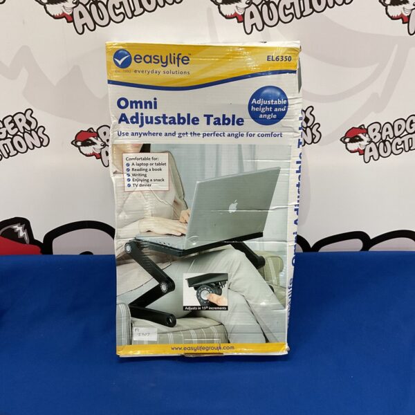 Easy Life Omni adjustable laptop table in a home setting.