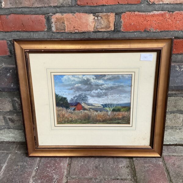 Charming pastel painting of a Cumbrian farmhouse landscape by A Mayhew.
