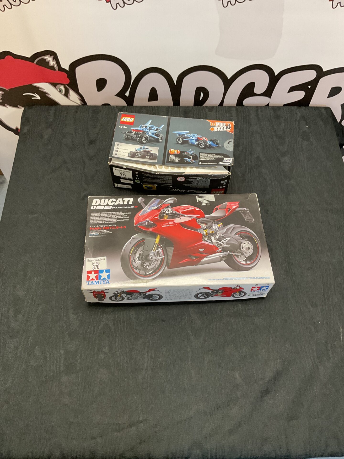 370 Lego technic set 42134 and Tamiya ducati II99 panigale s model unbuilt