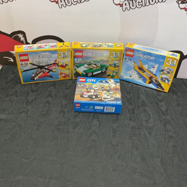New Lego Creator and City sets in original packaging.