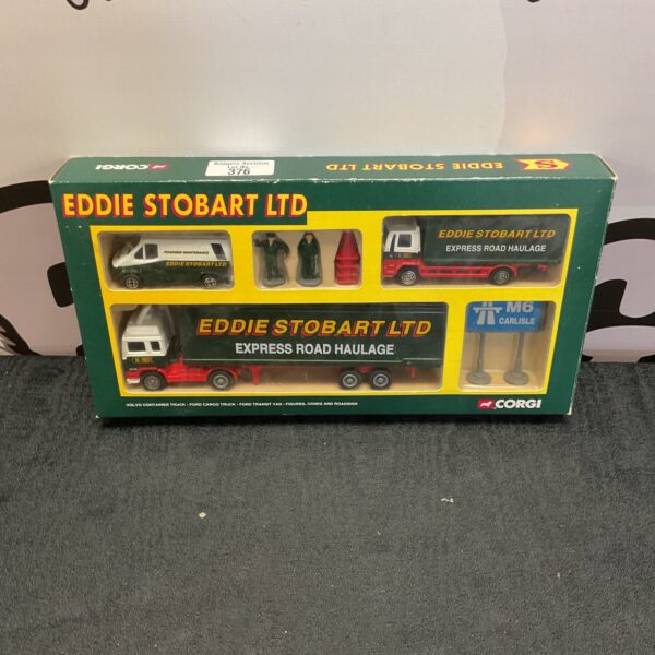 Unopened Corgi Eddie Stobart truck and van set for collectors.