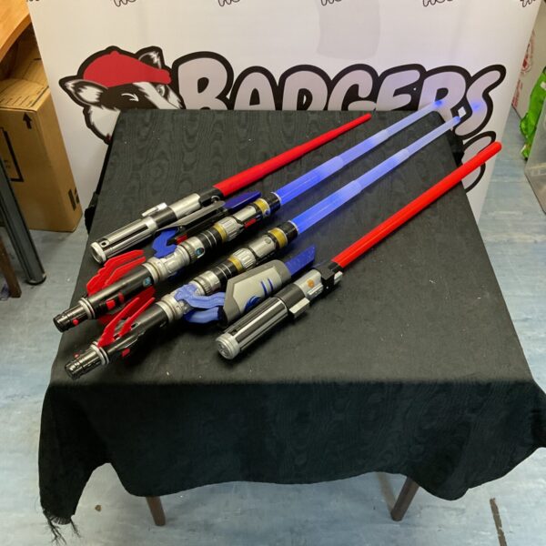 Assortment of lightsabers including Sith and build your own designs.