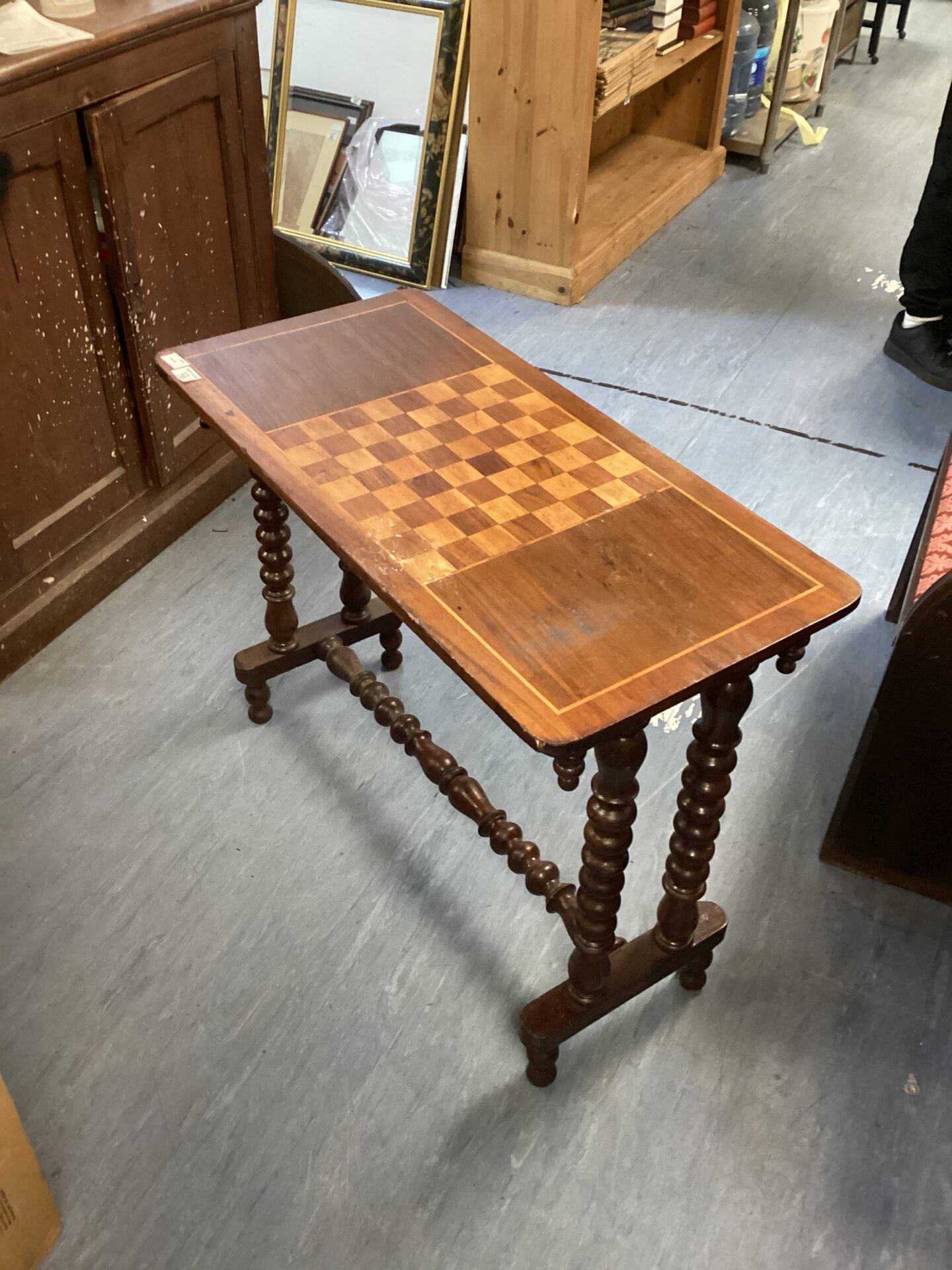 230 Vintage Table with inlaid Chessboard