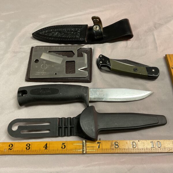 Lot of three survival knives including Eric Frost blade.
