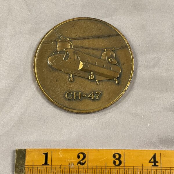Bronze CH-47 Chinook medalion with helicopter detail.