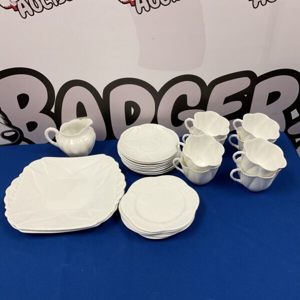 Vintage Shelley bone china teaset, 1930s style.