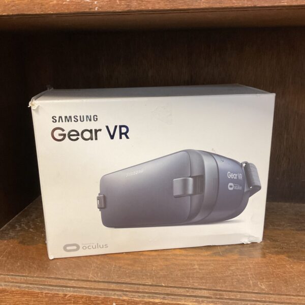 Close-up of the Samsung Gear VR headset, a vintage virtual reality device.