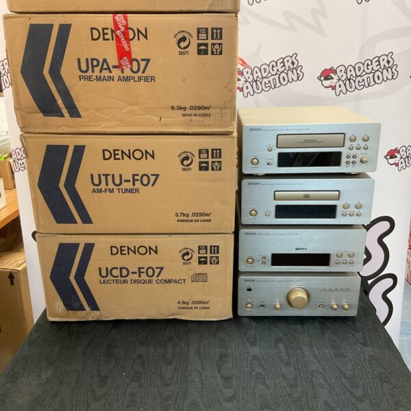 Denon UPA-F07 amplifier in original box, vintage hi-fi equipment.