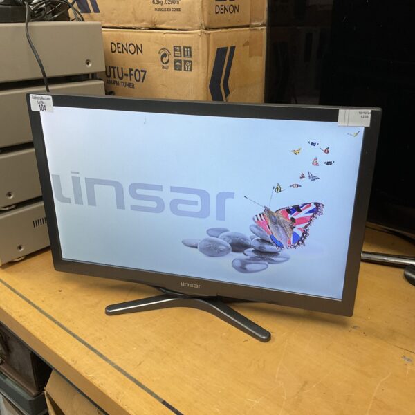 Lindar 22 inch HD TV with built-in DVD player, front view.