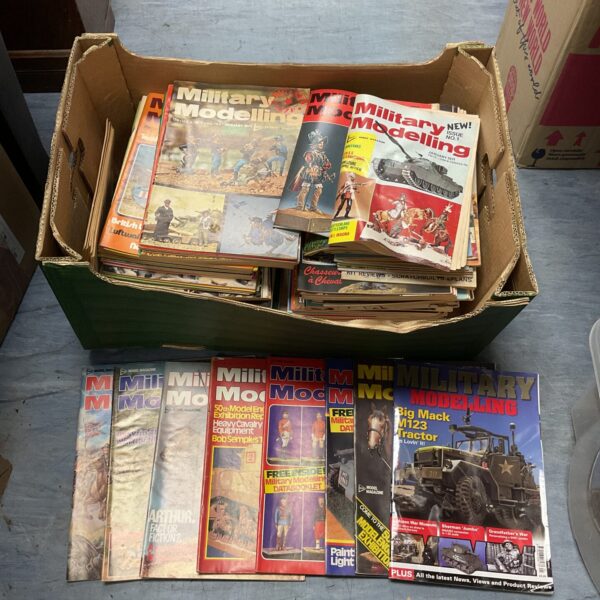 Large lot of vintage military modelling magazines for scale modelling enthusiasts.