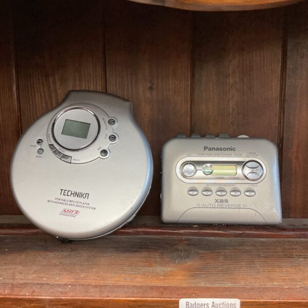 Vintage Technika personal CD player with Panasonic walkman.