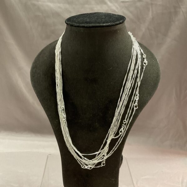 Ten 925 silver 18” necklaces
