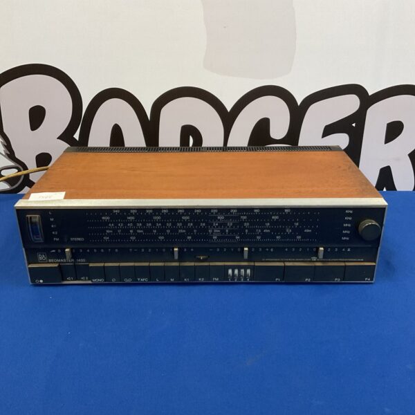 Vintage Bang & Olufsen Beomaster 1400 stereo amplifier front view.