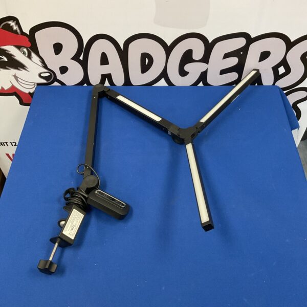 Adjustable Mediacous LED desk lamp with clamp for desk or table.