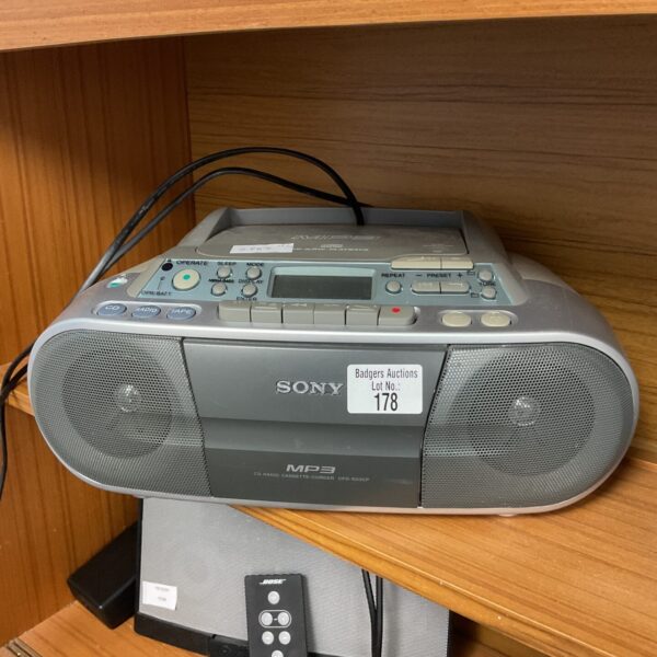 Vintage Sony boombox CFD-S03CP with CD and cassette player.
