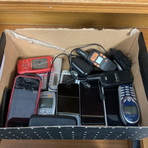 Lot of vintage retro mobile phones for collectors.