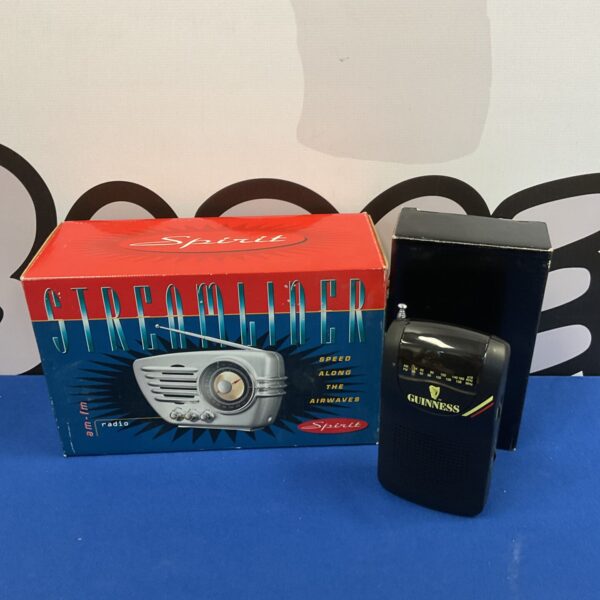 Vintage Guinness radio with streamline design, collectible advertising.