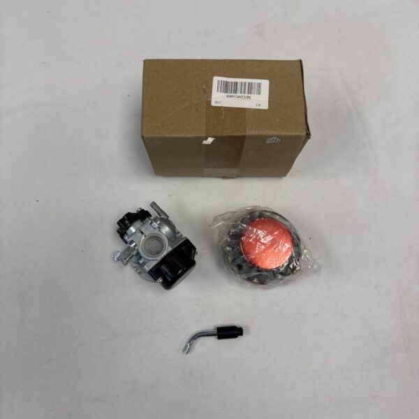 Small engine carburettor X0015HT50V with fuel line and pin.