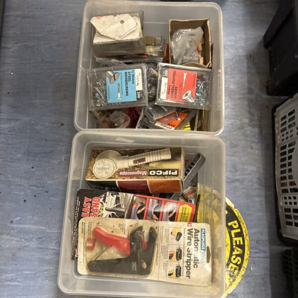 Assorted screws and tools lot for DIY projects.
