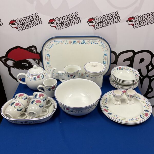 Vintage BHS Priory tableware set with floral design.