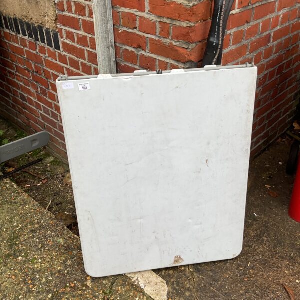 Heavy duty folding events table, ideal for outdoor use.