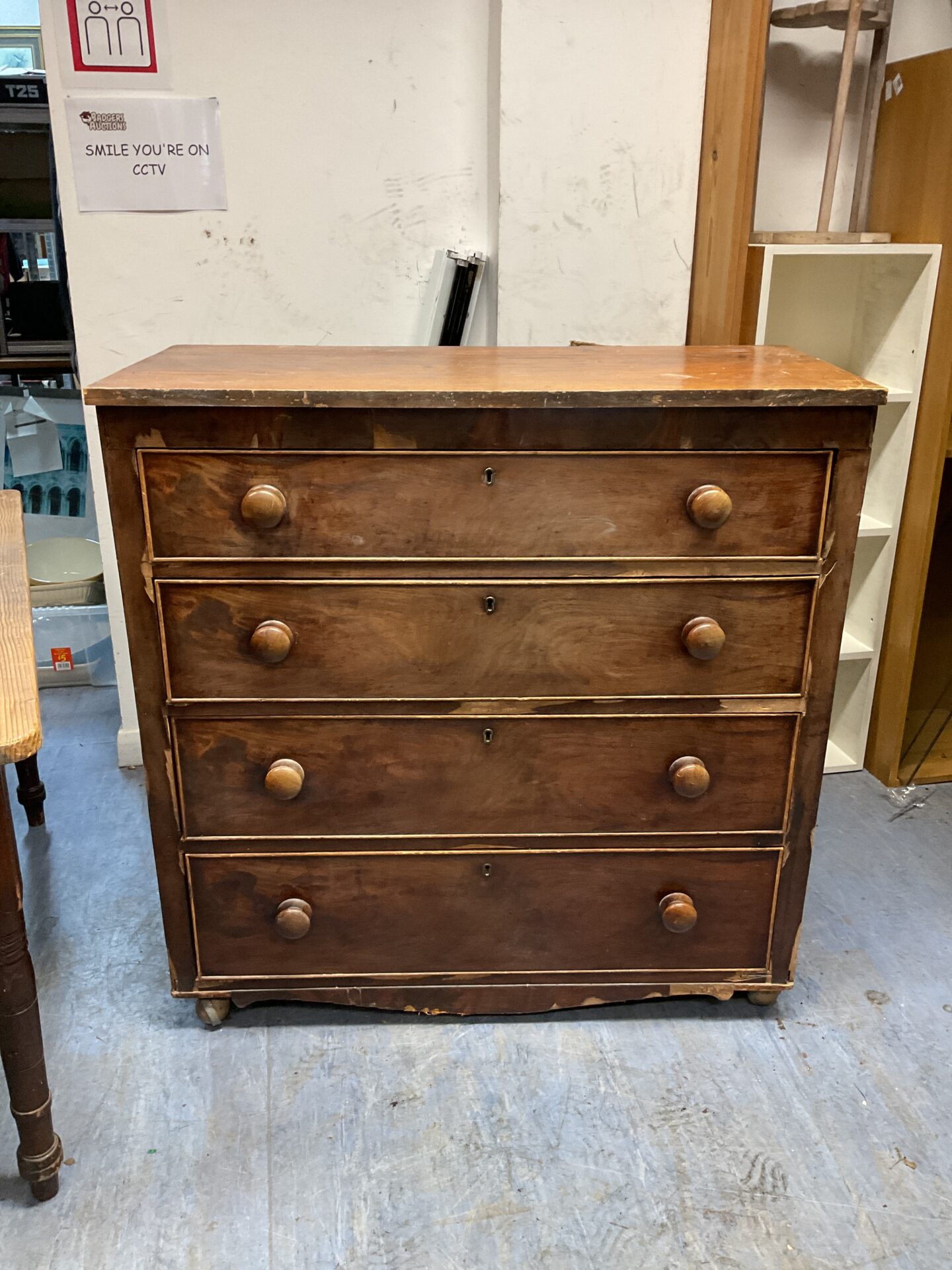 1088 Large vintage chest of drawers