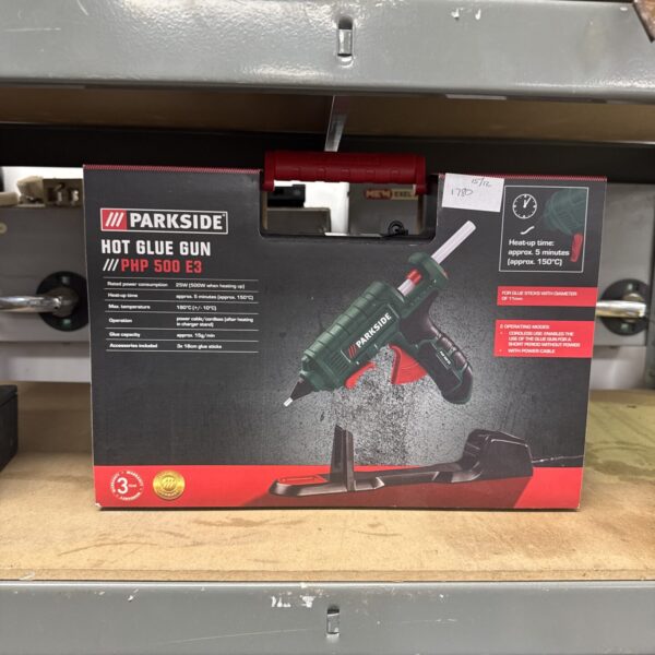 New Parkside hot glue gun PHP 500 E3 in original packaging.