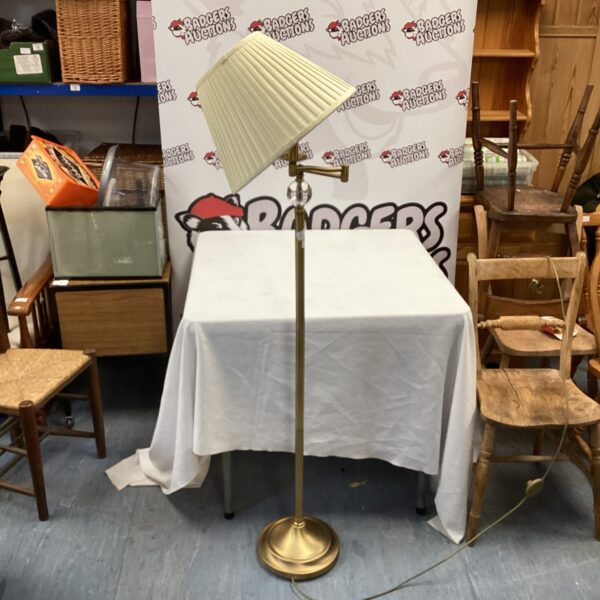 Vintage brass standard lamp awaiting restoration.