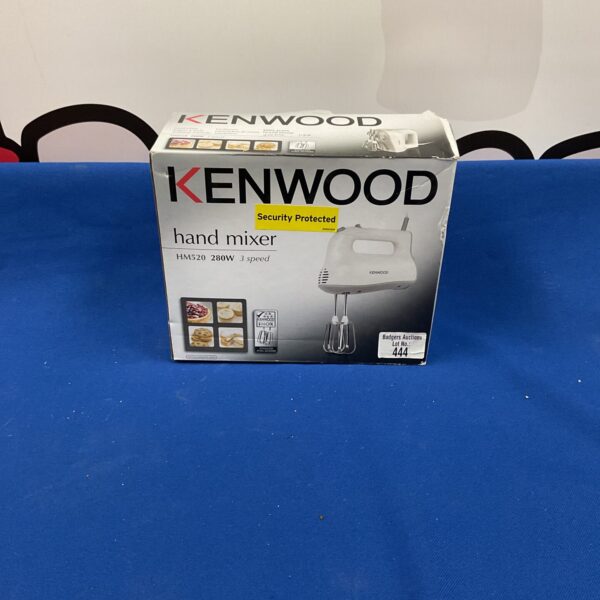 Unused Kenwood HM520 hand mixer in original packaging.