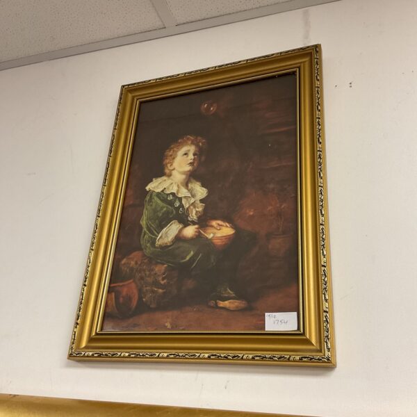 Vintage gilt framed bubble print advertising pears.