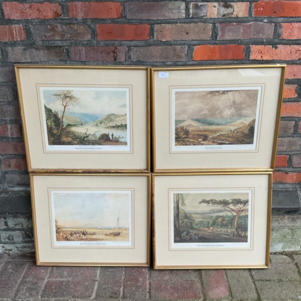 Gilt framed South African landscape print by T W Bowler.