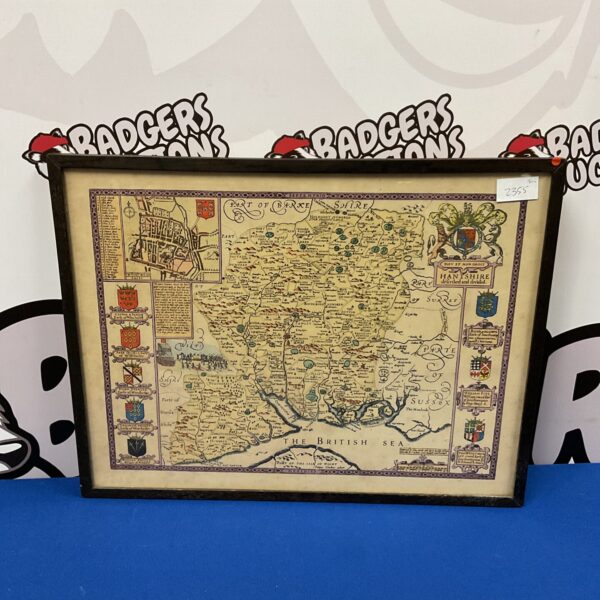 Detailed vintage map of Berkshire in a decorative frame.