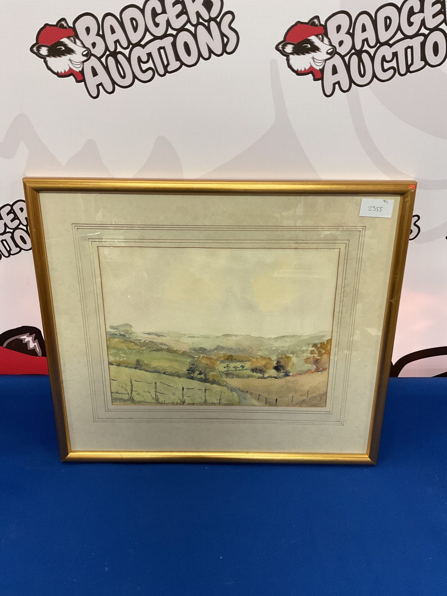 721 Watercolour of the downs near aldbourne wiltshire by liz cooper