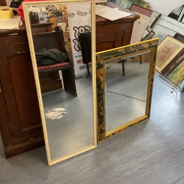 Ornate gilt framed mirrors, antique home decor.
