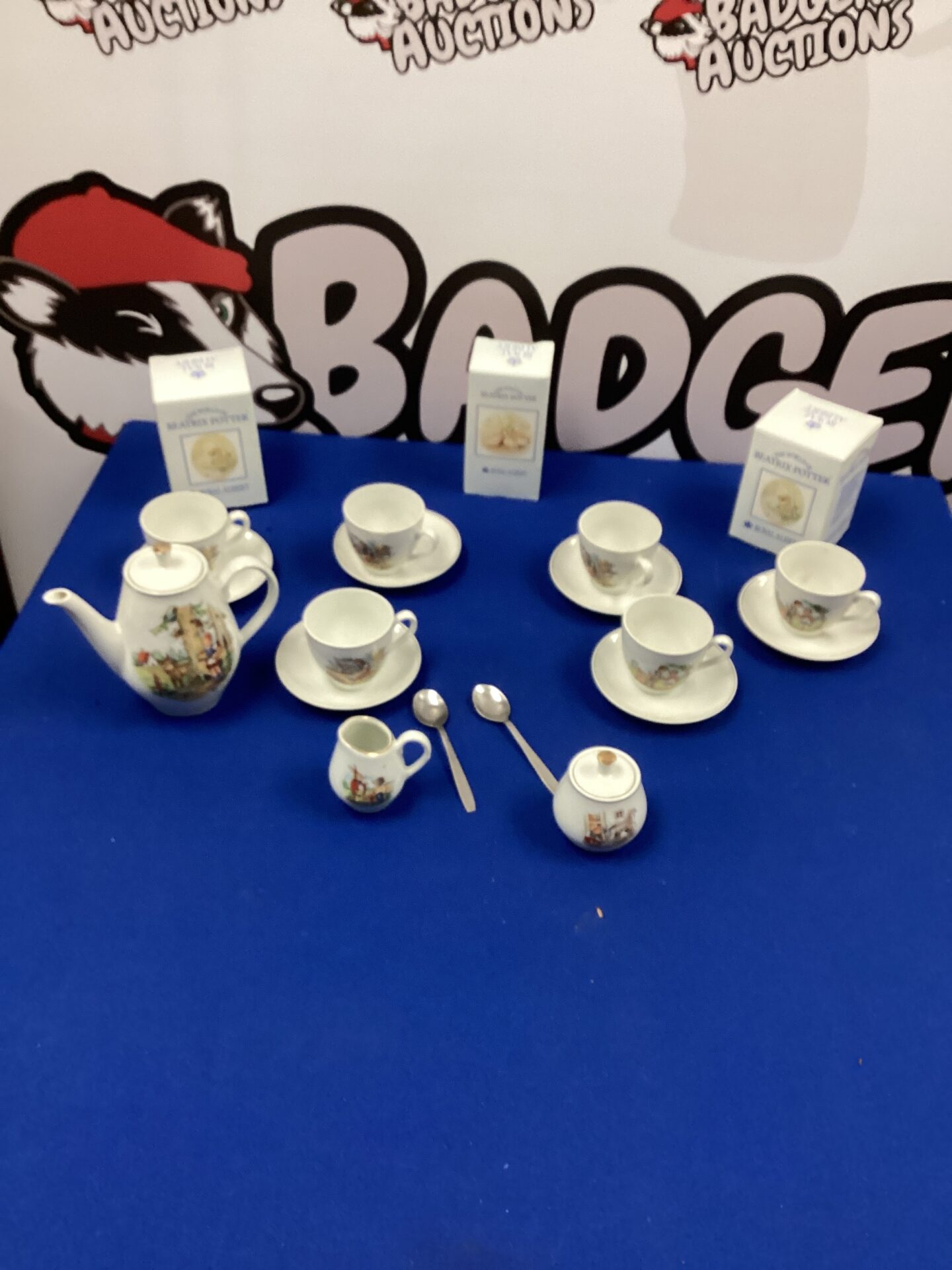 317 Childs china Tea Set and Royal Albert Beatrix Potter Figures