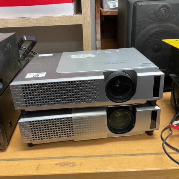 Vintage Hitachi CP-X340 LCD projector for presentations and home use.