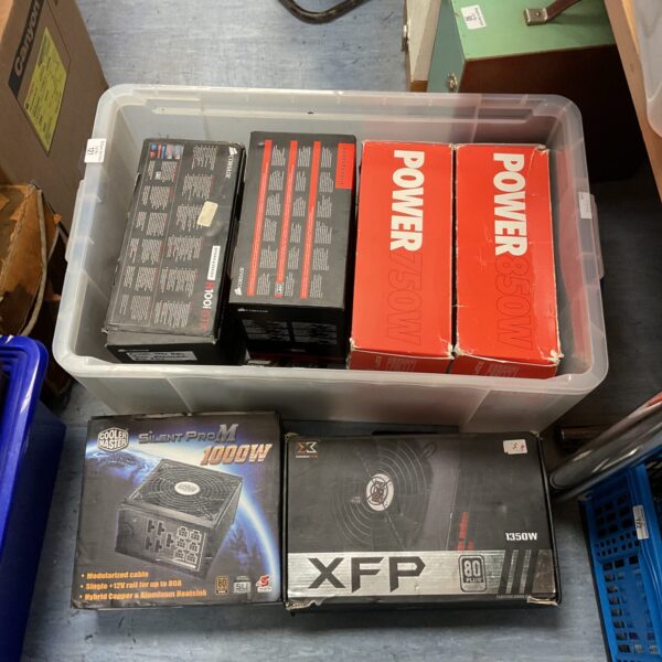 Mixed lot of computer power supplies including Corsair units.