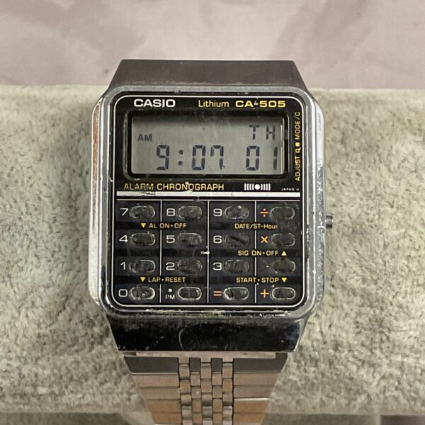 Vintage Casio CA-505 alarm chronograph digital watch.